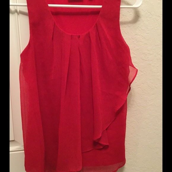 NY and Company Magenta Sleeveless Frilly Top‎ - Picture 3 of 4